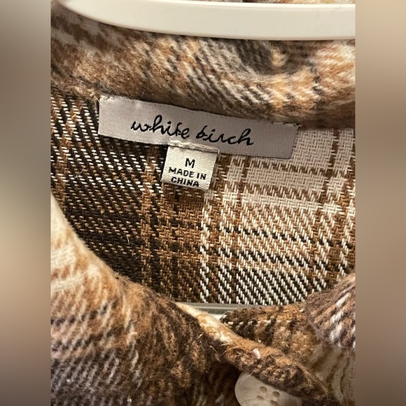 White Birch oversized brown flannel - Picture 5 of 7